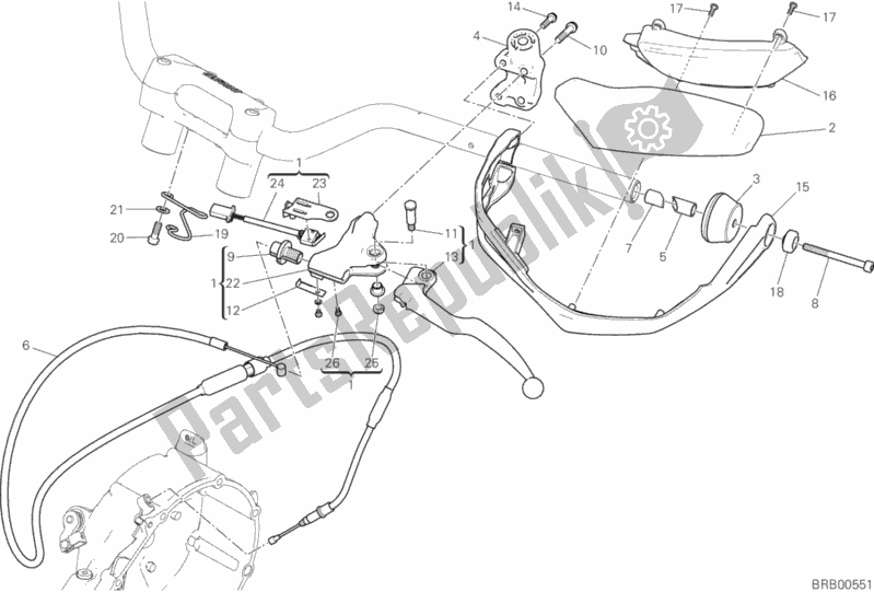 Todas as partes de Cilindro Mestre Da Embreagem do Ducati Multistrada 950 USA 2018